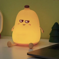 Huggwaii Squishy Silicone Banana LED Night Light - Perfect Gift for Kids and Girls