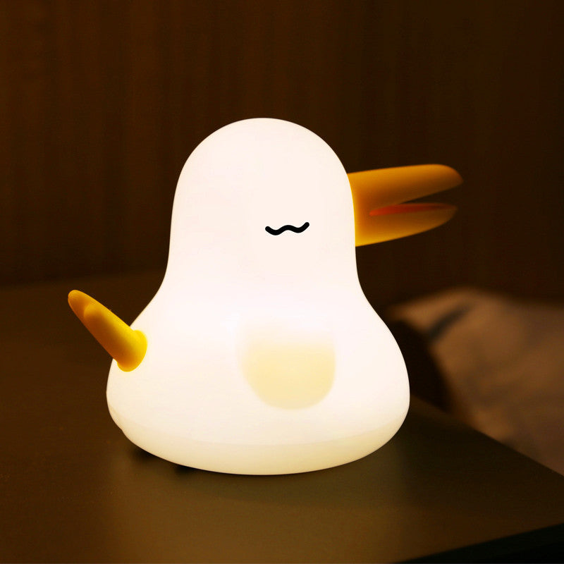 Veilleuse LED en silicone souple en forme de canard endormi - Cadeau idéal pour les enfants et les filles