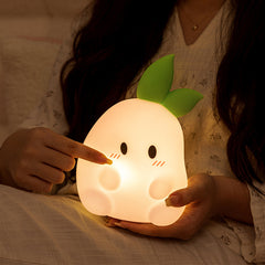Huggwaii Squishy Silicone Cute Radish LED Night Light - Perfect Gift for Kids and Girls