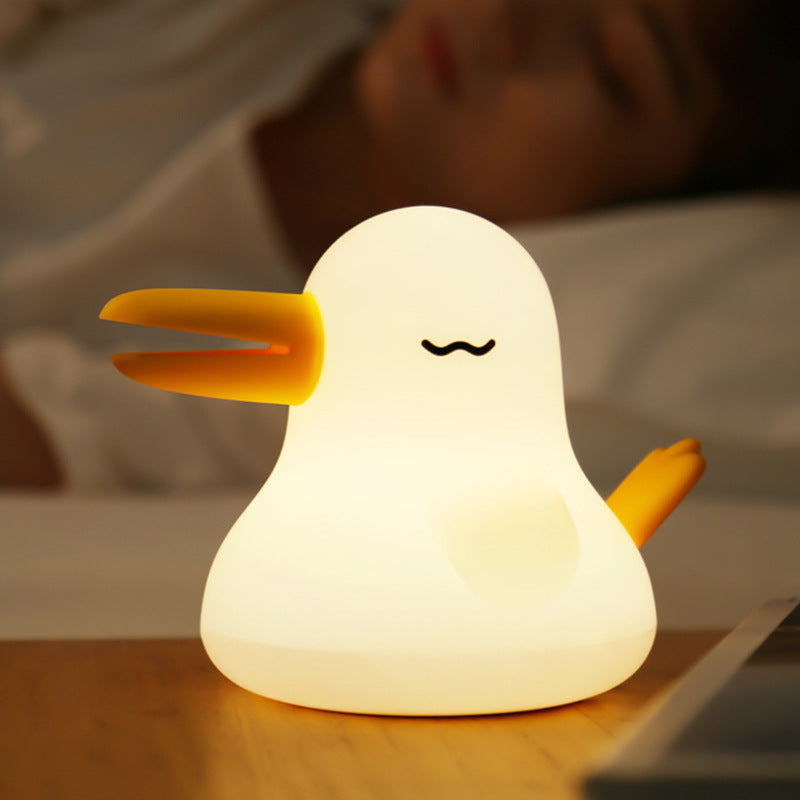 Veilleuse LED en silicone souple en forme de canard endormi - Cadeau idéal pour les enfants et les filles