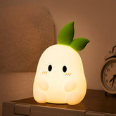 Huggwaii Squishy Silicone Cute Radish LED Night Light - Perfect Gift for Kids and Girls
