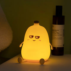 Huggwaii Squishy Silicone Banana LED Night Light - Perfect Gift for Kids and Girls