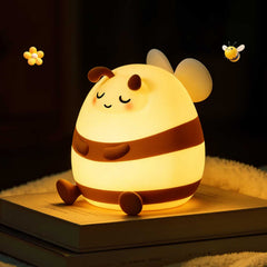 MeWaii Cozy Bee Silicone Squishy Night Light - Perfect Gift for Kids and Girls