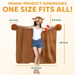 MeWaii Christmas Reindeer Wearable Blanket Hoodie Ultra Soft Oversized Cozy Blanket for Cozy Cuddles & Relaxing Moments