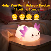 White Noise Axolotl Squish Night Light - Perfect Gift