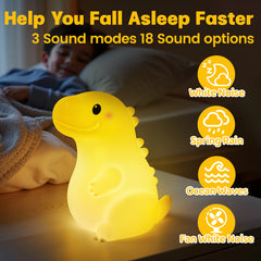 Veilleuse LED géante en silicone MeWaii® en forme de dinosaure souriant - Cadeau idéal pour les enfants et les filles