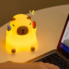 Capybara Funny Sitting Silicone Squishy Night Light Perfect Gift