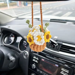 MeWaii® Handmade Crochet Flowers and Potted Plants Car Hanging