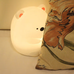 Veilleuse LED en silicone souple en forme d'ours câlin - Cadeau idéal pour les enfants et les filles