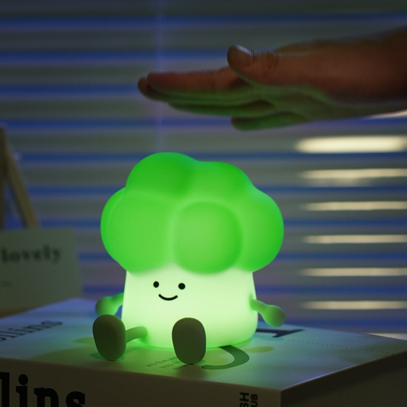 Veilleuse LED en silicone souple en forme de brocoli – Cadeau idéal pour les enfants et les filles Veilleuse LED en silicone souple en forme de brocoli – Cadeau idéal pour les enfants et les filles