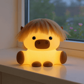 Highland Cow with Hair Silicone Squishy LED Night Light - Perfect Gift for Kids and Girls