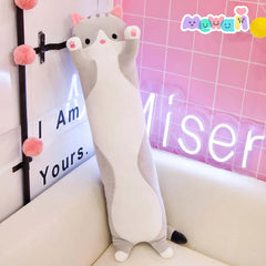 MeWaii® Cat Plush Gray Stuffed Animal Kawaii Plush Pillow Squishy Toy