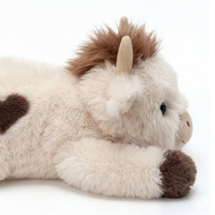 MeWaii® Brown Cow Fuzzy Long Haired Weighted Stuffed Animal