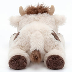 MeWaii® Brown Cow Fuzzy Long Haired Weighted Stuffed Animal