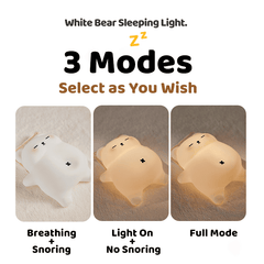 Breathing Bear Snuggly Squishy Silicone Sleeping Companion Sound LED Night Light Perfect Gift