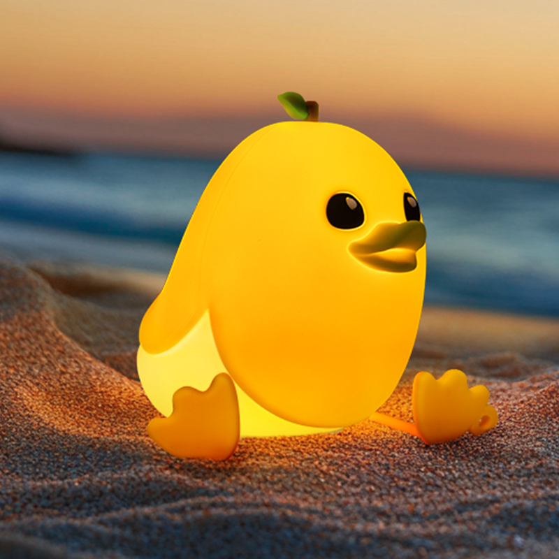 MeWaii® Mango Duck Night Light LED Squishy Silicone Tap Lamp Best Gift for Baby and Girl