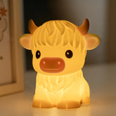 Veilleuse LED en silicone souple en forme de vache des Highlands - Cadeau idéal pour les enfants et les filles