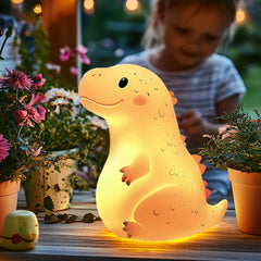 Veilleuse LED géante en silicone MeWaii® en forme de dinosaure souriant - Cadeau idéal pour les enfants et les filles