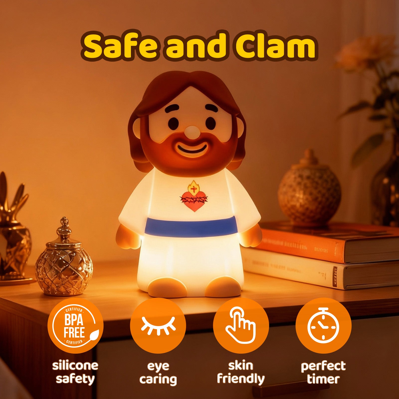 Huggwaii Jesus Peaceful Spiritual Silicone Squishy Night Light Prayer Corner Holy Figure Lamp for Perfect Gift Huggwaii Jesus Peaceful Spiritual Silicone Squishy Night Light Prayer Corner Holy Figure Lamp for Perfect Gift