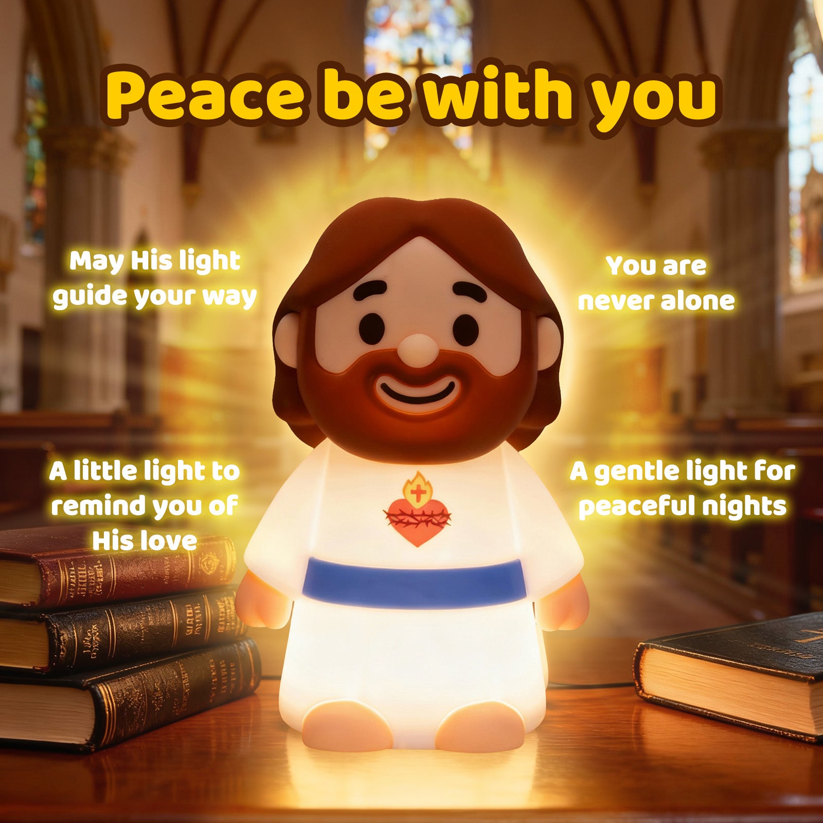 Huggwaii Jesus Peaceful Spiritual Silicone Squishy Night Light Prayer Corner Holy Figure Lamp for Perfect Gift Huggwaii Jesus Peaceful Spiritual Silicone Squishy Night Light Prayer Corner Holy Figure Lamp for Perfect Gift