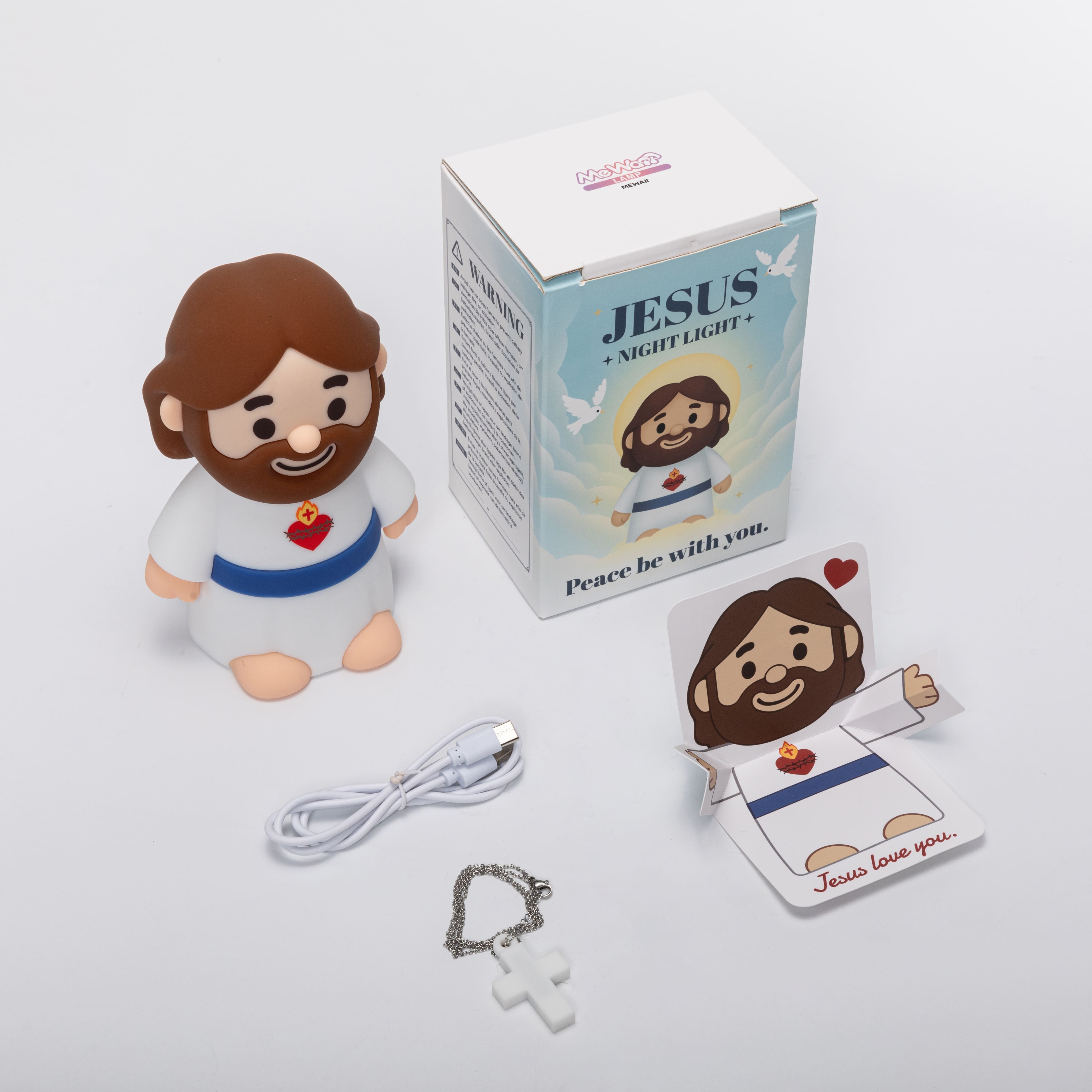 Huggwaii Jesus Peaceful Spiritual Silicone Squishy Night Light Prayer Corner Holy Figure Lamp for Perfect Gift Huggwaii Jesus Peaceful Spiritual Silicone Squishy Night Light Prayer Corner Holy Figure Lamp for Perfect Gift