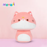 MeWaii® Mushroom Family Cat Pink Kawaii Plush Pillow Squish Toy
