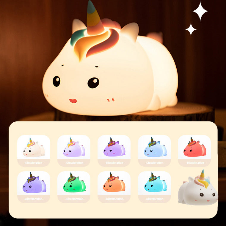 Einhorn Liegendes Nachtlicht LED Squishy Silikon Tap Lampe Bestes Geschenk für Baby und Mädchen Einhorn Liegendes Nachtlicht LED Squishy Silikon Tap Lampe Bestes Geschenk für Baby und Mädchen