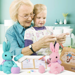 MeWaii® Crochet Bunny Crochet Kit For Beginners With Easy Peasy Yarn
