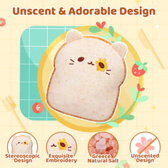 MeWaii® Heating Family Toast Bread Kawaii Stuffed Animal Unscented Microwavable Warmable Heating Pad Plush Toy