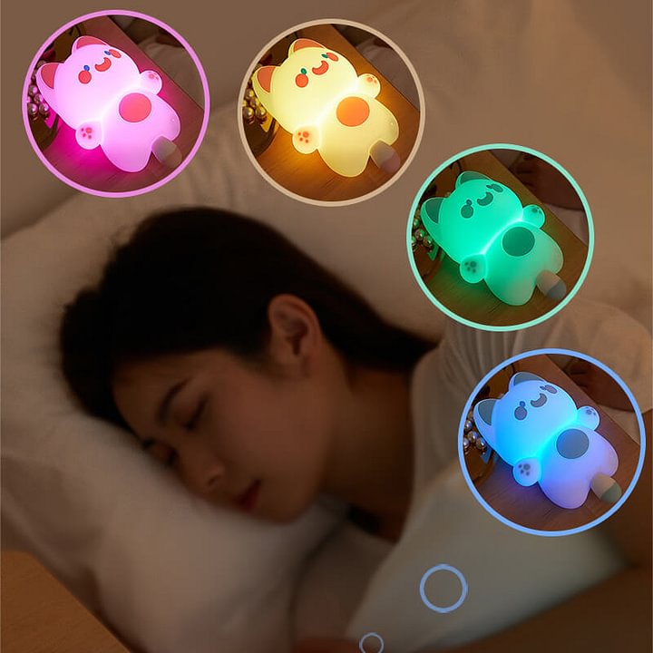 Squishy Silicone Doodle Cat LED Night Light - Perfect Gift for Kids and Girls Squishy Silicone Doodle Cat LED Night Light - Perfect Gift for Kids and Girls