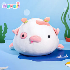 MeWaii® Ocean Series Pink Whale Cow Stuffed Animal Kawaii Plush Pillow Squishy Toy
