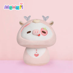 MeWaii® Mushroom Family Berry Cow with Elk Hoodie Christmas Kawaii Plush Pillow Squish Toy