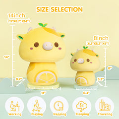 MeWaii® Mushroom Family Painted Lemon Cow Kawaii Plush Pillow Squish Toy
