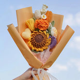 MeWaii® Handmade Crochet Sunflower and Rose Bouquet For Mother's Day Gift