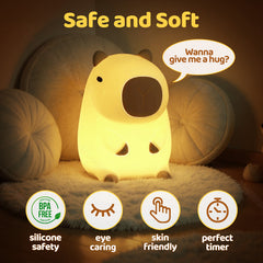 MeWaii® Capybara Full of Capy Squishy Night Light Figurines Adorable Set DIY Desk Collection Perfect Gift