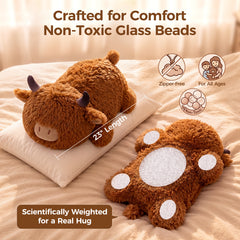 MeWaii® Lazy Highland Cow Weighted Stuffed Animal
