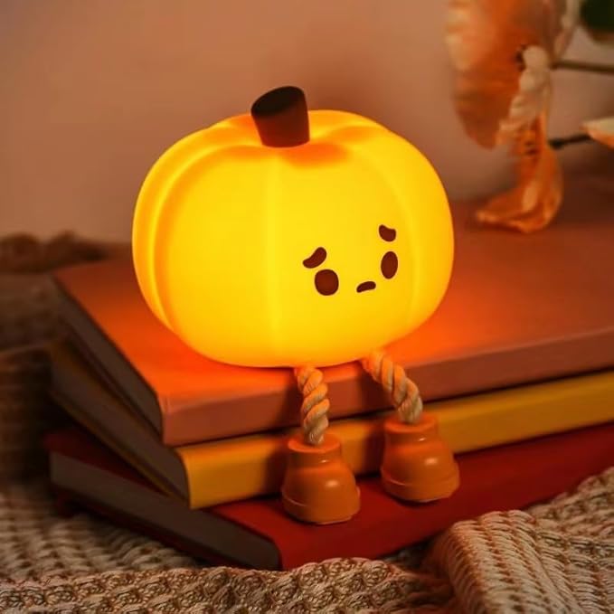 Huggwaii Pumpkin Night Light LED Squishy Silicone Tap Lamp Best Gift for Baby and Girl Huggwaii Pumpkin Night Light LED Squishy Silicone Tap Lamp Best Gift for Baby and Girl