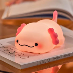 Squishy Silikon Lazy Axolotl LED-Nachtlicht - Perfektes Geschenk für Kinder und Mädchen