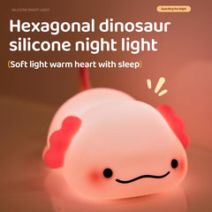 Squishy Silikon Lazy Axolotl LED-Nachtlicht - Perfektes Geschenk für Kinder und Mädchen