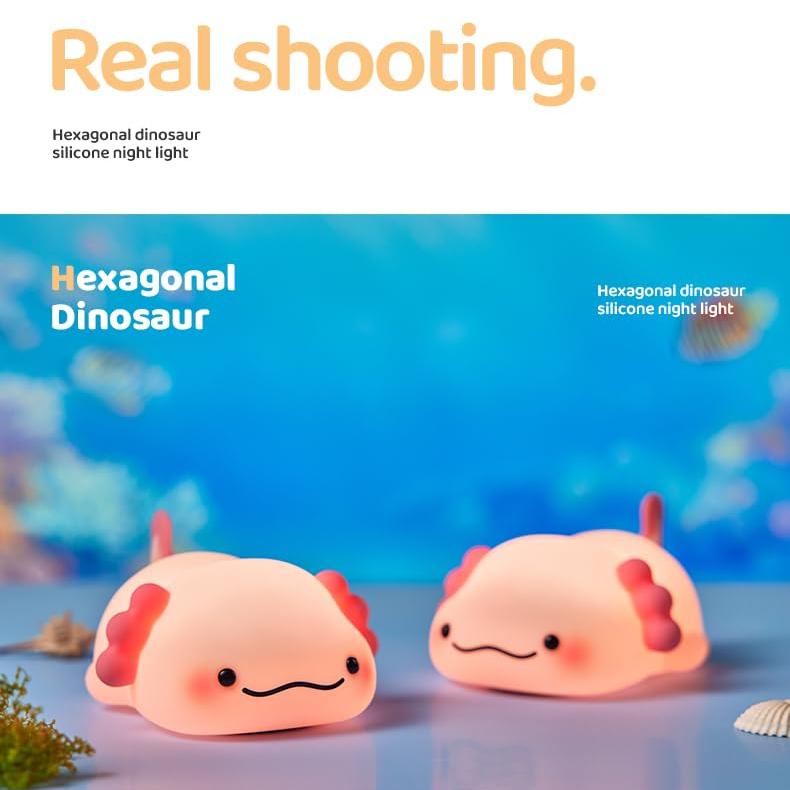 Squishy Silicone Lazy Axolotl LED Night Light - Perfect Gift for Kids and Girls