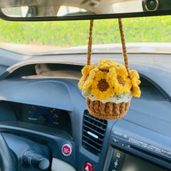 MeWaii® Handmade Crochet Flowers and Potted Plants Car Hanging