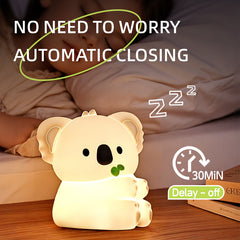 Huggwaii Squishy Silicone Koala LED Night Light - Perfect Gift for Kids and Girls