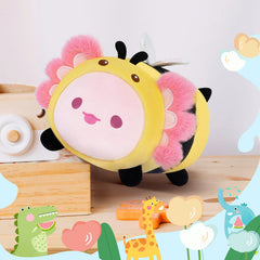 MeWaii® Fluffffy Family Pink Axolotl with Bee Hoodie Stuffed Animal Kawaii Plush Pillow Squishy Toy
