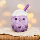 MeWaii® Crochet Purple Boba Crochet Kit for Beginners with Easy Peasy Yarn