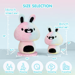 MeWaii® Mushroom Family Tie-Dye Bunny Rabbit Kawaii Plush Pillow Squish Toy