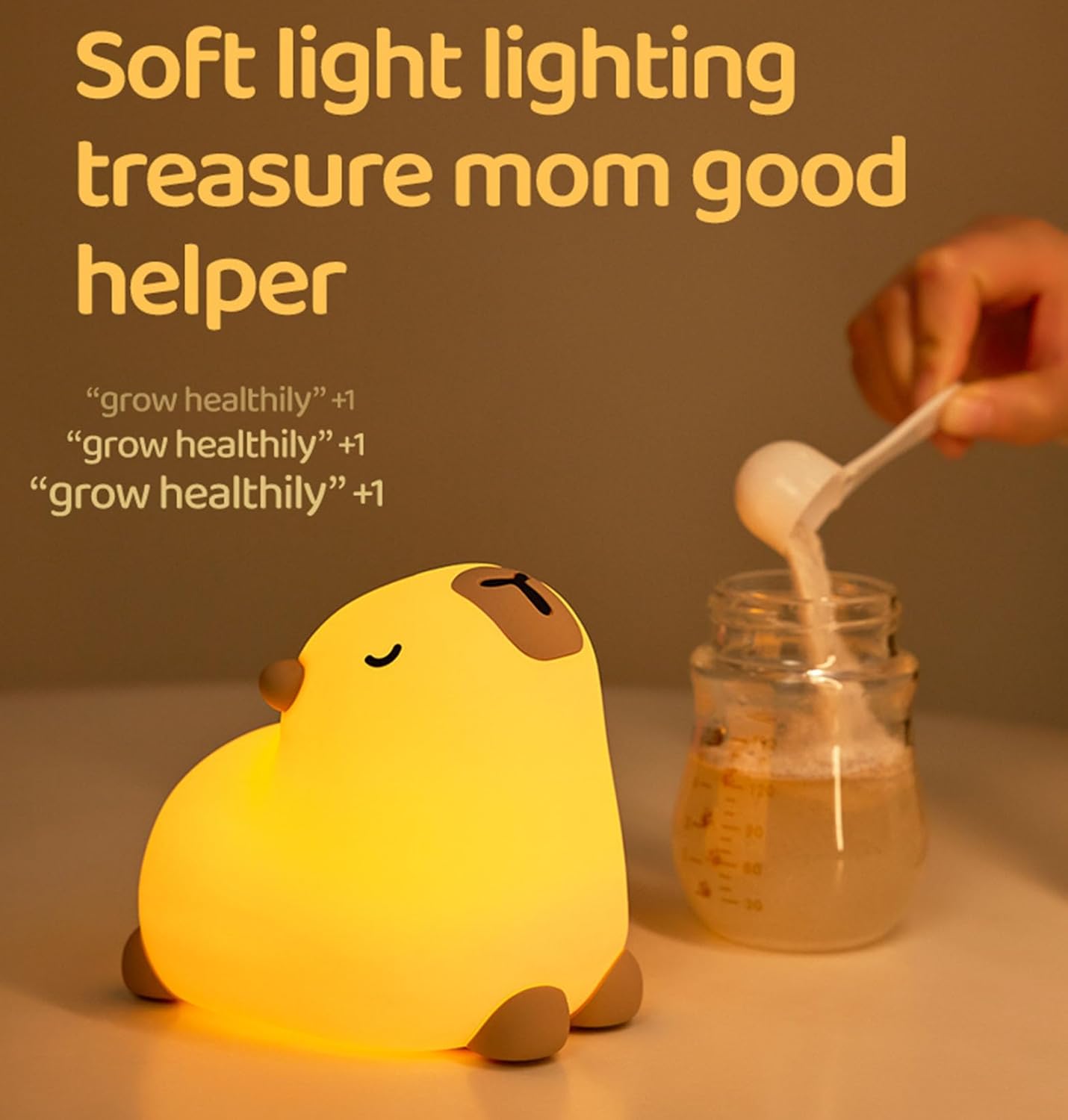 Veilleuse LED en silicone souple en forme de Capybara - Cadeau idéal pour les enfants et les filles