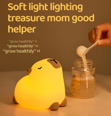 Squishy Silicone Yoga Capybara LED Night Light - Perfect Gift for Kids and Girls