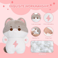 MeWaii® Kitten Gray Kawaii Plush Pillow Squish Toy