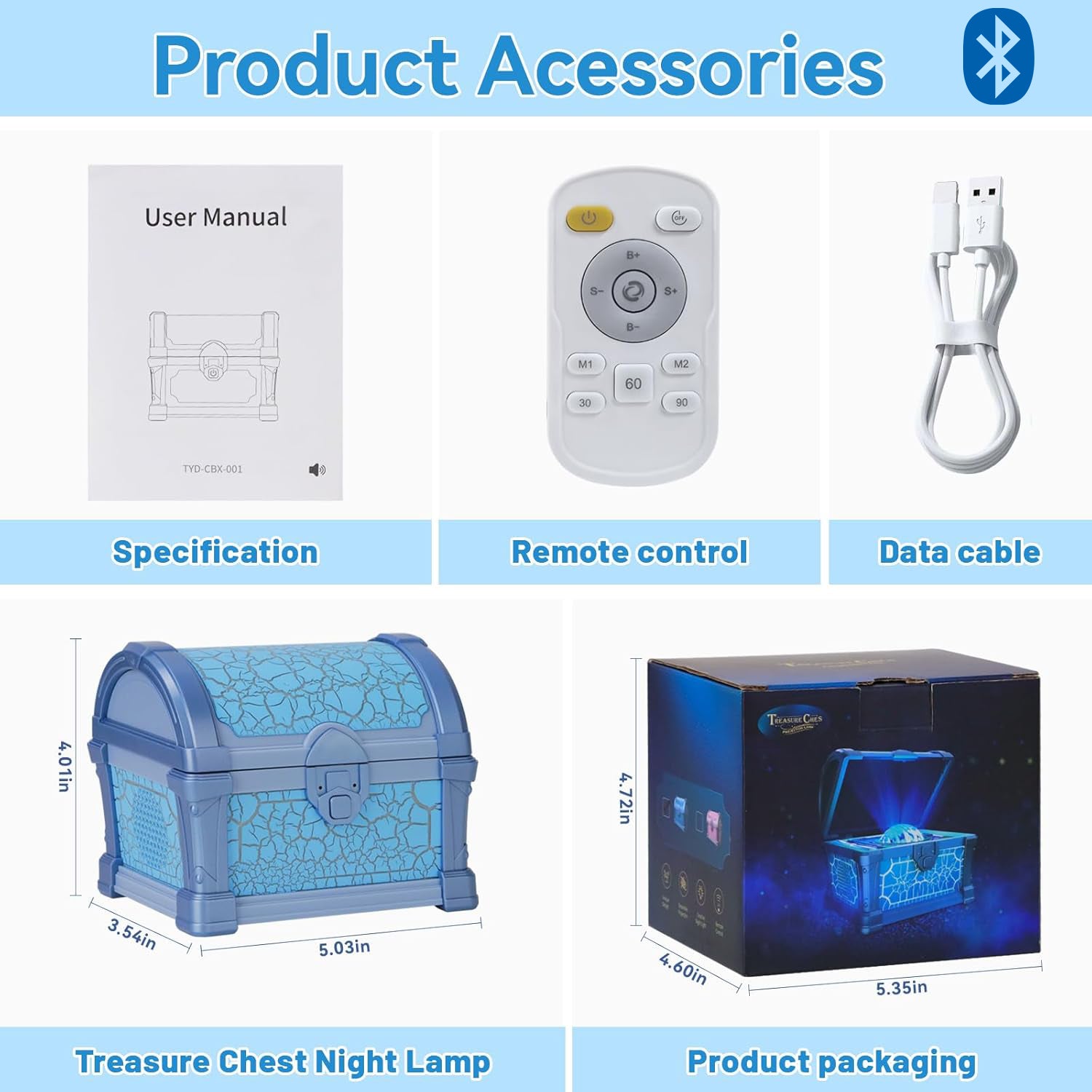 Retro Treasure Box Projection Light Bluetooth Speaker Mini Soundbox Bedroom Atmosphere Night Light Gift Retro Treasure Box Projection Light Bluetooth Speaker Mini Soundbox Bedroom Atmosphere Night Light Gift