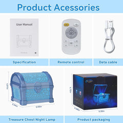 Retro Treasure Box Projection Light Bluetooth Speaker Mini Soundbox Bedroom Atmosphere Night Light Gift